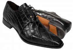 Mauri 53156 Black Genuine All-Over Alligator Belly Skin Shoes