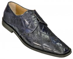 David Eden "Alba" Navy Genuine Crocodile / Lizard Patchwork Shoes