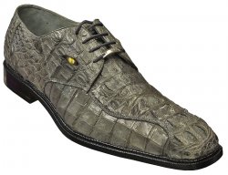 Belvedere "T-Rex" Grey All-Over Genuine Hornback Crocodile Shoes With Eyes