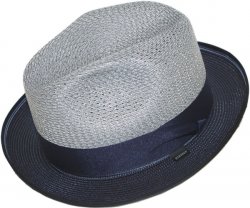 Stetson Grey/Navy 100% Panama Dress Hat