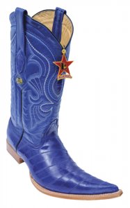 Los Altos Electric Blue Genuine All-Over Eel 6X Pointed Toe Cowboy Boots 960823
