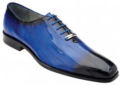 Belvedere "Stella" Antique Royal Blue All-Over Genuine Eel Oxford Shoes 1470.
