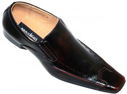 Masimo 2142 Brown Leather Shoes With Stitching On The Border