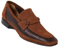 Mauri 2834 Rust Perforated Lizard/Suede Leather Shoes