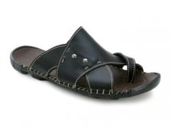 Bacco Bucci "Peterson" Black Genuine Soft Italian Calfskin Sandals
