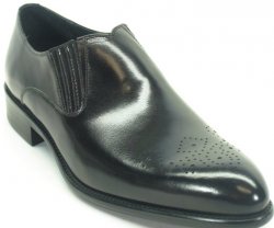Carrucci Black Genuine Leather Loafer Shoes KS479-609.
