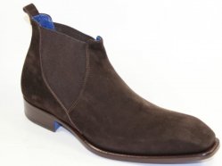 Emilio Franco "Leonardo" Chocolate Genuine Suede Ankle Boots.