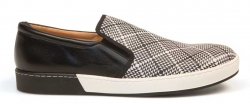 Bacco Bucci Black "Omak'' Genuine Calfskin Casual Slip On Sneaker 6368-35.