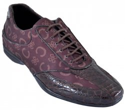 Los Altos Brown Genuine Crocodile Belly W/Fashion Design Casual Shoes ZC079007