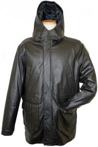 Phase Two Black Genuine Leather 3/4 Length Coat 1475RMJ-10