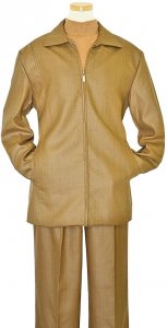 Pronti Taupe / Copper Lurex 2 Piece Reyon Blend Casual Suit BP6000B
