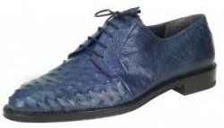 Mauri "Demostene" 2581 Blue Genuine Ostrich Shoes