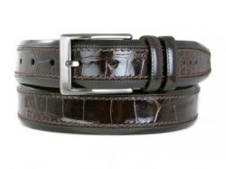 Mezlan "AO8597-C" Brown Genuine Crocodile Skin Belt