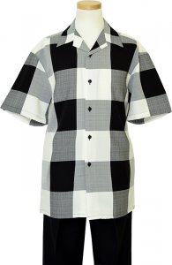 Montique Black/Cream/Grey Checkerboard 2 Piece Outfit 541