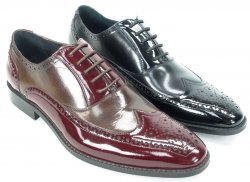 Carrucci Genuine Leather Wingtip Lace-up Oxford Shoes KS142-02PC.