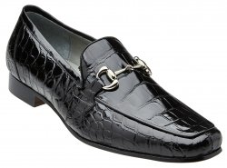 Belvedere "Gerald" Black Genuine All Over Alligator Loafer 1024.