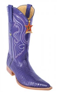 Los Altos Purple Genuine All-Over Lizard Teju 3X Toe Cowboy Boots 950726