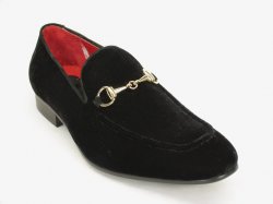 Carrucci Black Genuine Suede Loafers With Bracelet KS308-08B2.