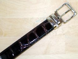 Giorgio Brutini Dark Brown Alligator Print Leather Belt