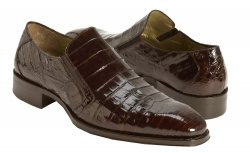 Mezlan "Fiorello" Dark Brown All-Over Genuine Crocodile Loafers 3589-F