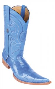 Los Altos Royal Blue Genuine All-Over Eel 6X Pointed Toe Cowboy Boots 960890