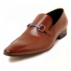 Encore By Fiesso Brown Leather Loafer Shoes With Bracelet FI3164