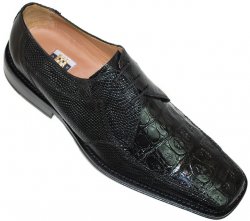 David Eden "Savior" Black Genuine Crocodile/Lizard Shoes
