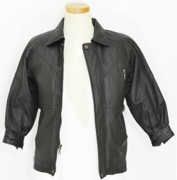 Sergio Vadducci Black Leather Boy's Coat