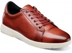 Stacy Adams "Hawkins" Cranberry Genuine Burnished Leather Cap Toe Lace Up Sneakers 25294-608.