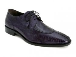 Mezlan "Calabrese" Purple Genuine All-Over Ostrich Oxford Shoes