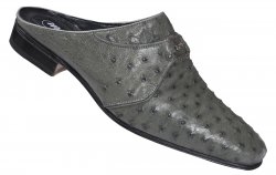Mauri "4539/1" Serpentine Genuine All Over Ostrich Half Shoes
