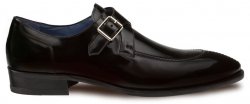 Mezlan "Debussy'' Black Genuine Calfskin Split Toe Monk Strap Shoes 8901.