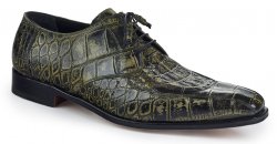 Mauri "Bamboo" 1022 Bicolore Olive / Black Genuine Alligator / Hornback Hand-Painted Shoes