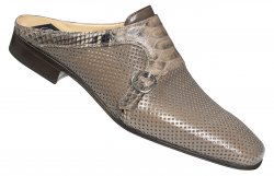 Mauri "4601/1" Light Brown Genuine Python Skin Perforated / Brown / Beige Maculated Half Shoes