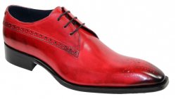 Duca Di Matiste "Ravello" Red Genuine Calfskin Lace up Oxford Shoes.