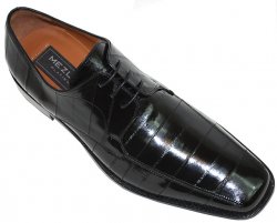 Mezlan "Dinan" Black All-Over Genuine Eel Shoes