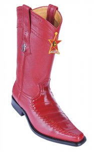 Los Altos Red Genuine Eel / Deer Skin Square Toe Cowboy Boots 770812