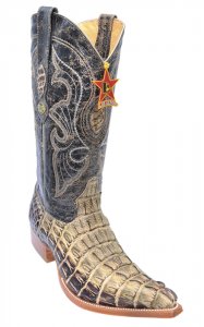 Los Altos Rustic Green All-Over Genuine Crocodile Tail 3X Toe Cowboy Boots 950145