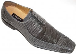 Liberty Grey Alligator/Lizard Print Shoes #427