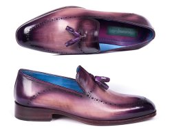 Paul Parkman ''66T80-PRP'' Purple Genuine Leather With Tassel Loafers .
