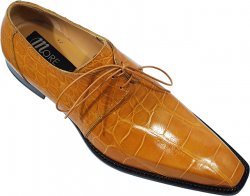 Mauri 53125 Light Rust Genuine All-Over Alligator Belly Skin Shoes