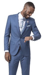 E. J. Samuel Blue Slim Fit Suit M18013.