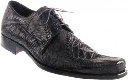 Mauri "ACTIVE" 42862 Black Crocodile Flanks / Tejus Lizard Shoes