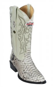 Los Altos Natural Genuine All-Over Python J-Toe Cowboy Boots 99H5749