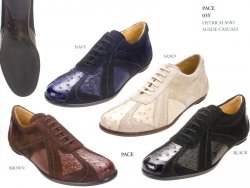 Belvedere "Pace" Genuine Ostrich And Suede Shoes