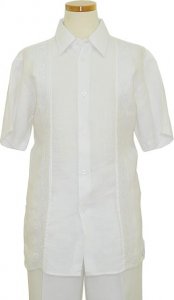 Successos 100% Linen White 2 Pc Embroidered Outfit SP3304P