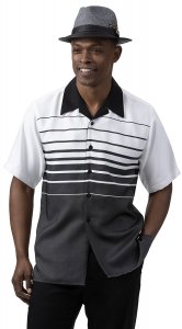 Montique Black / White Horizontal Lined Short Sleeve Outfit 2003.