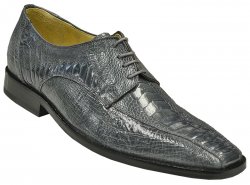 David X "Orsino" Grey Genuine Ostrich Leg Shoes.