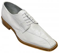 Belvedere "Rossi" White Genuine Crocodile / Lizard Shoes