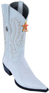 Los Altos White Genuine Ostrich 3X Toe W / Cowboy Heel Boots 95V0528